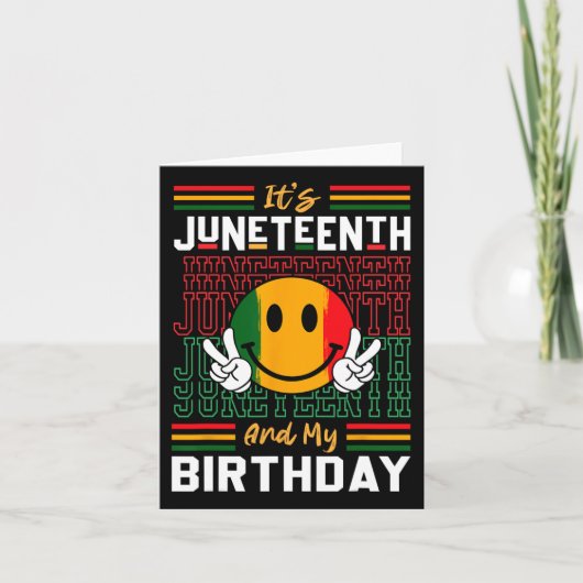 Het is juni en mijn verjaardag Black Freedom Hist Kaart (Voorkant)