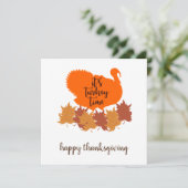 Het is kalkoentijd - Prettige Thanksgiving-kaart Kaart (Staand voorkant)