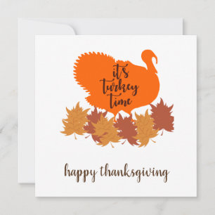 Het is kalkoentijd - Prettige Thanksgiving-kaart Kaart
