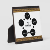 'Het is Karma-What gaat rond..' Plaque Fotoplaat (Voorkant)