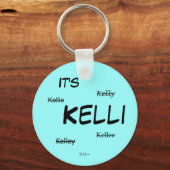 Het is Kelli Sleutelhanger (blauw) (Voorkant)