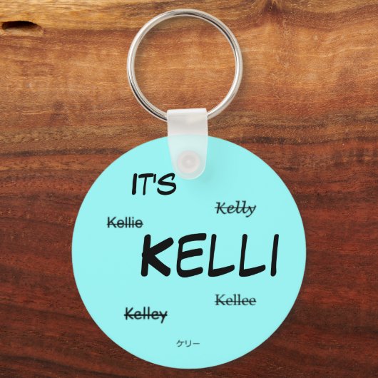 Het is Kelli Sleutelhanger (blauw) (Voorkant)