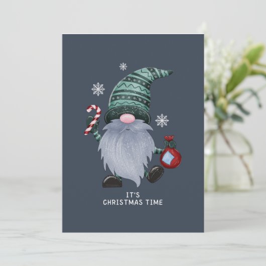 Het is kerst elf feestdagenkaart (Staand voorkant)