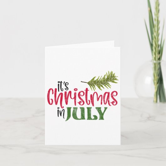 Het is kerst in juli Funny Santa Beach Summer Gr Kaart (Voorkant)