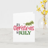 Het is kerst in juli Funny Santa Beach Summer Gr Kaart (Gele Bloem)