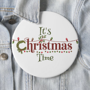 Het is kerst ronde button 6,0 cm