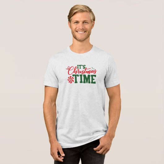 Het is kerst Tri-Blend shirt (Voorkant volledig)
