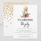 Het is kerstfeest, een feest met gouden Confetti Kaart (Voorkant / Achterkant)