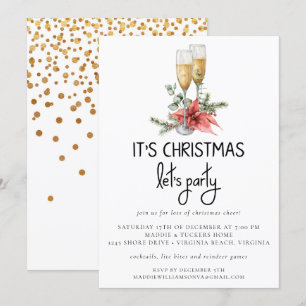 Het is kerstfeest, een feest met gouden Confetti Kaart