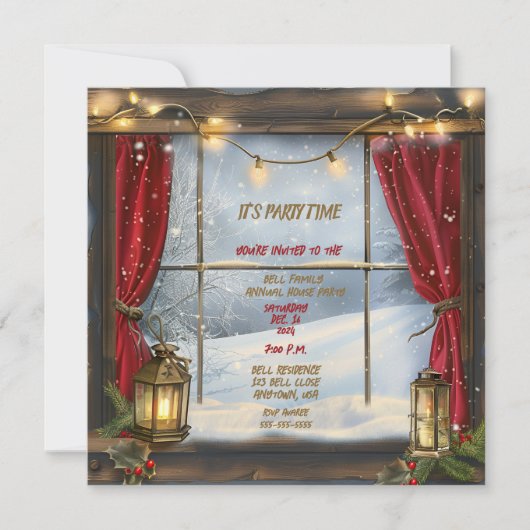 Het is kerstfeest in de feesttijd kaart (Voorkant)