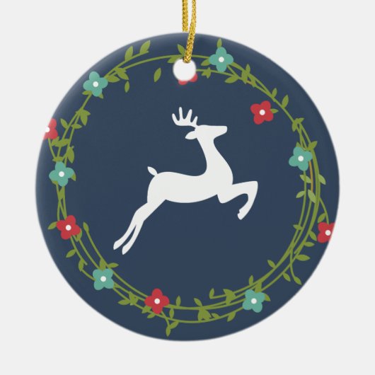 Het is kerstfeestdag gepersonaliseerde versiering keramisch ornament (Voorkant)