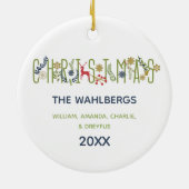 Het is kerstfeestdag gepersonaliseerde versiering keramisch ornament (Achterkant)