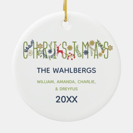 Het is kerstfeestdag gepersonaliseerde versiering keramisch ornament (Achterkant)