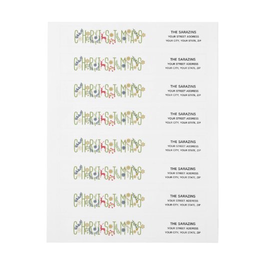 Het is kerstfeestdag rond het label (Vel)