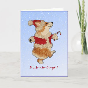 "Het is Kerstman Corgi!" De Kerstkaart van Corgi Feestdagen Kaart