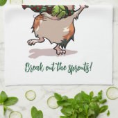 Het is Kerstmis! Breek de spruiten uit! cavia Theedoek (Gevouwen)