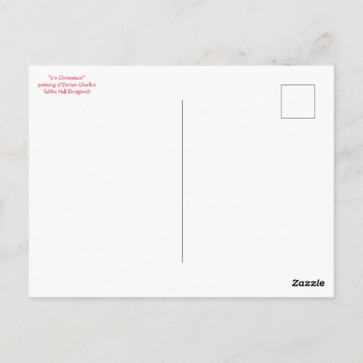 "Het is Kerstmis!" Briefkaart (Achterkant)