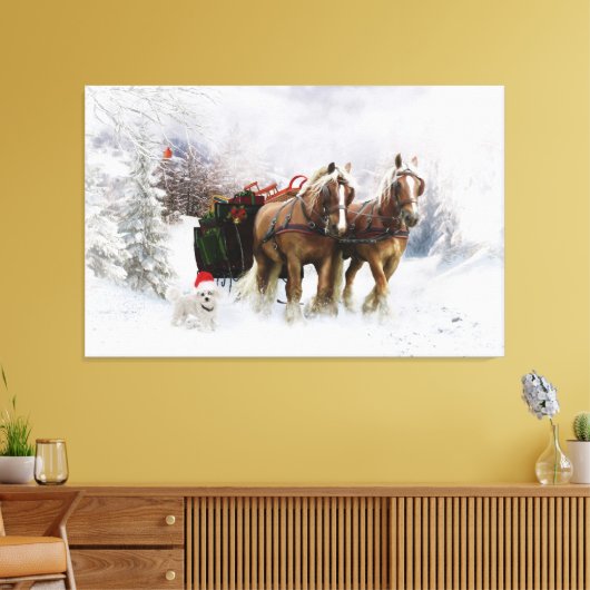 Het is Kerstmis. Canvas Afdruk (Insitu (Woonkamer))