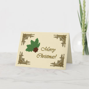 Het is Kerstmis! Ga voor barok! Cream achtergrond Feestdagen Kaart