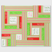 Het is Kerstmis Gestreept Patroon Prettig Kerstfee Cadeaupapier (Vlak)