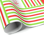 Het is Kerstmis Gestreept Patroon Prettig Kerstfee Cadeaupapier (Rol Hoek)