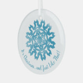 Het is Kerstmis..Gewoon als die Sneeuwvlok Glas Ornament (Voorkant links)