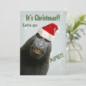 Het is Kerstmis. Laten we Ape gaan! Kaart (Staand voorkant)
