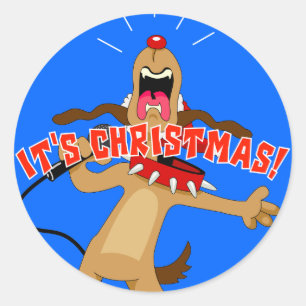 Het is Kerstmis. Ronde Sticker