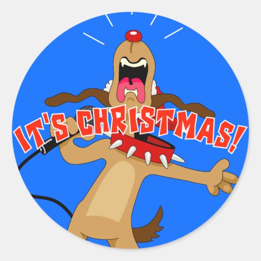 Het is Kerstmis. Ronde Sticker (Voorkant)