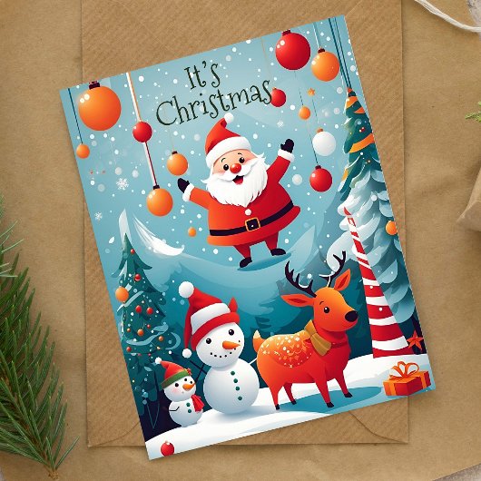 Het is Kerstmis Santa Winter Vakantie Kaart