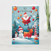 Het is Kerstmis Santa Winter Vakantie Kaart (Voorkant)