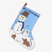 Het is Kerstmis! Sneeuwratten Kerstmis kous Grote Kerstsok (Voorkant (Hangend))