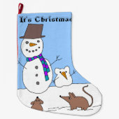 Het is Kerstmis! Sneeuwratten Kerstmis kous Grote Kerstsok (Voorkant)