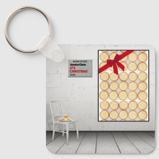 'Het is Kerstmis' van Jessica Claus Sleutelhanger (Voorkant)