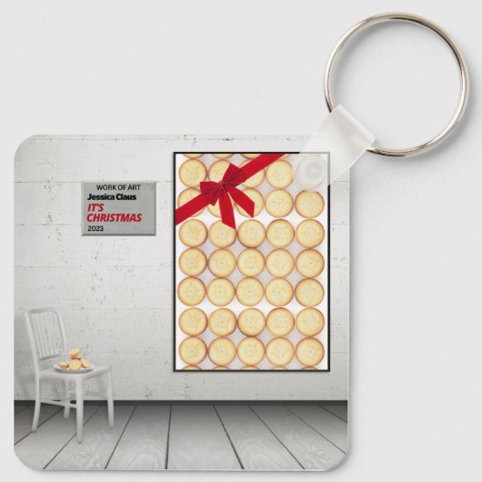 'Het is Kerstmis' van Jessica Claus Sleutelhanger (Achterkant)