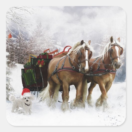 Het is Kerstmis. Vierkante Sticker (Voorkant)