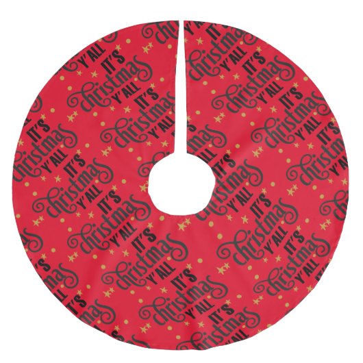 Het is Kerstmis Y'All Word Art Kerstboom Rok (Voorkant)