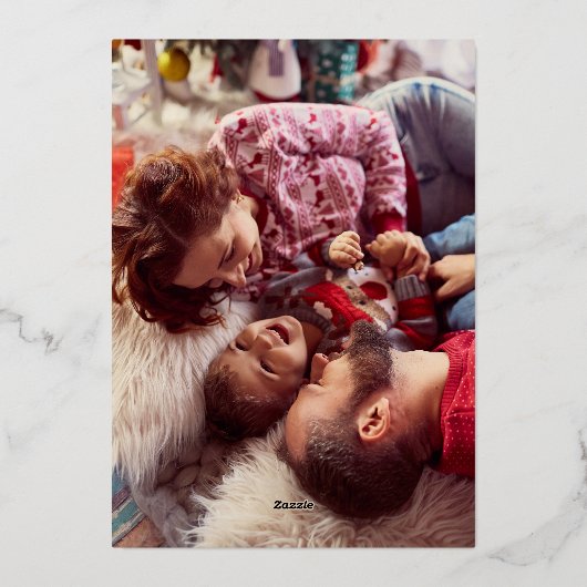 Het is kersttijd foto folie feestdagenkaart (Achterkant)