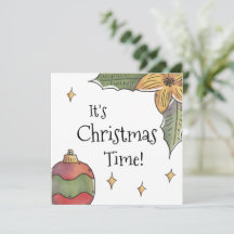 Het is kersttijd kaart, kerstkaart, Kerstmis