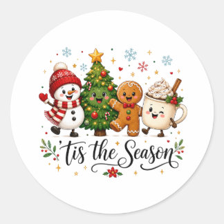 Het is kersttijd Kerstmis Ronde Sticker