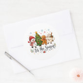 Het is kersttijd Kerstmis Ronde Sticker (Envelop)