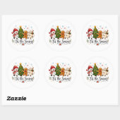 Het is kersttijd Kerstmis Ronde Sticker (Vel)