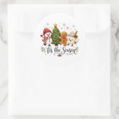Het is kersttijd Kerstmis Ronde Sticker (Tas)