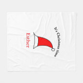 Het is kersttijd Santa rood pet naam simpel plezie Fleece Deken (Voorkant (Horizontaal))