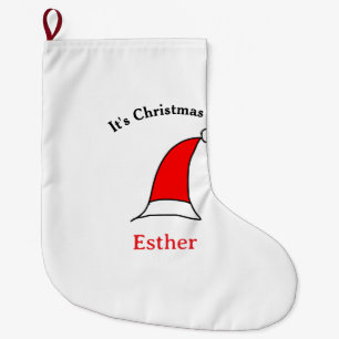 Het is kersttijd Santa rood pet naam simpel plezie Grote Kerstsok