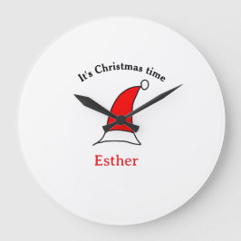 Het is kersttijd Santa rood pet naam simpel plezie Grote Klok