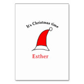 Het is kersttijd Santa rood pet naam simpel plezie Kaart (Achterkant)