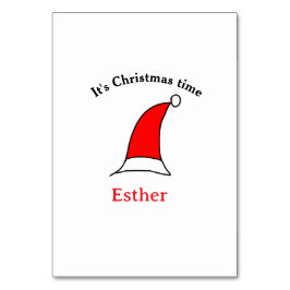 Het is kersttijd Santa rood pet naam simpel plezie Kaart