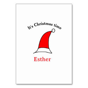 Het is kersttijd Santa rood pet naam simpel plezie Kaart