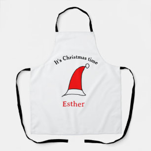 Het is kersttijd Santa rood pet naam simpel plezie Schort